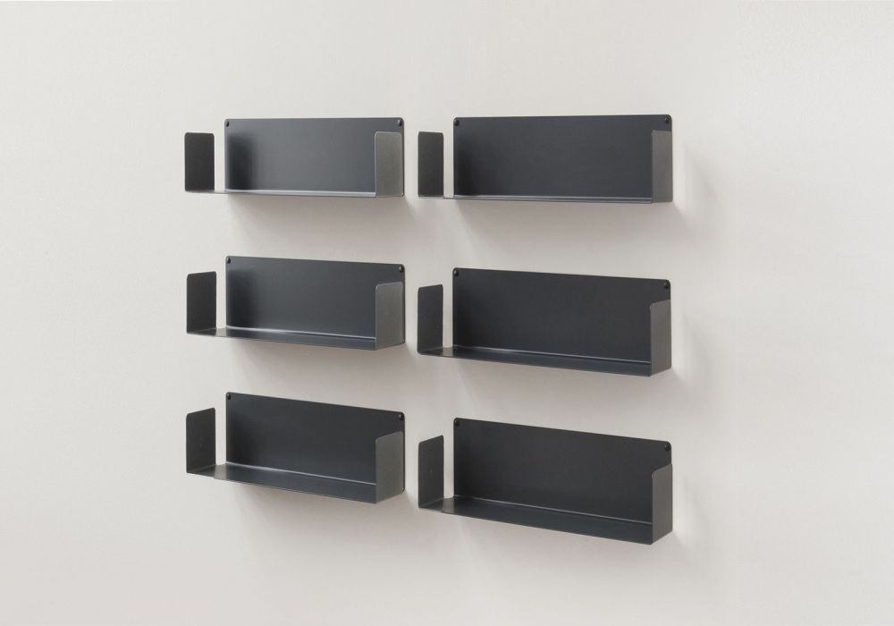 Grey wall deals mounted bookshelf