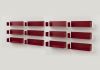 Bookcase Red - 60 cm - Set of 12 Red shelves - 1