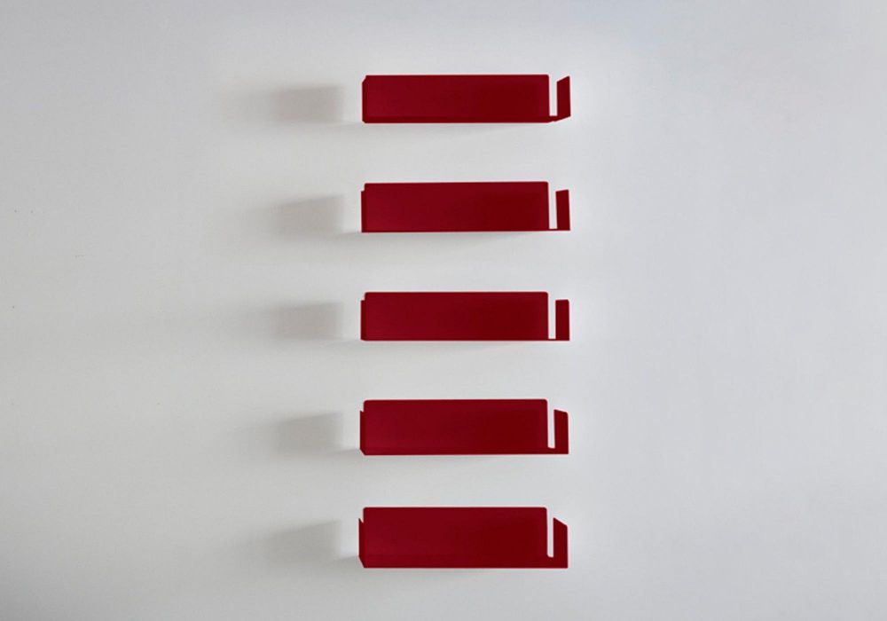 Bookcase JUDD Red - 5 shelves - 60 cm Red shelves - 1