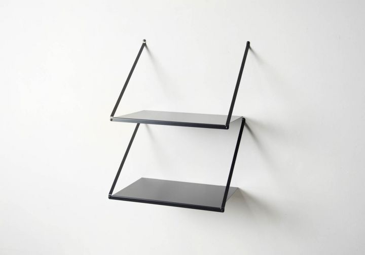 Sale Hanging Wall Shelf 50 x 35 cm black Steel