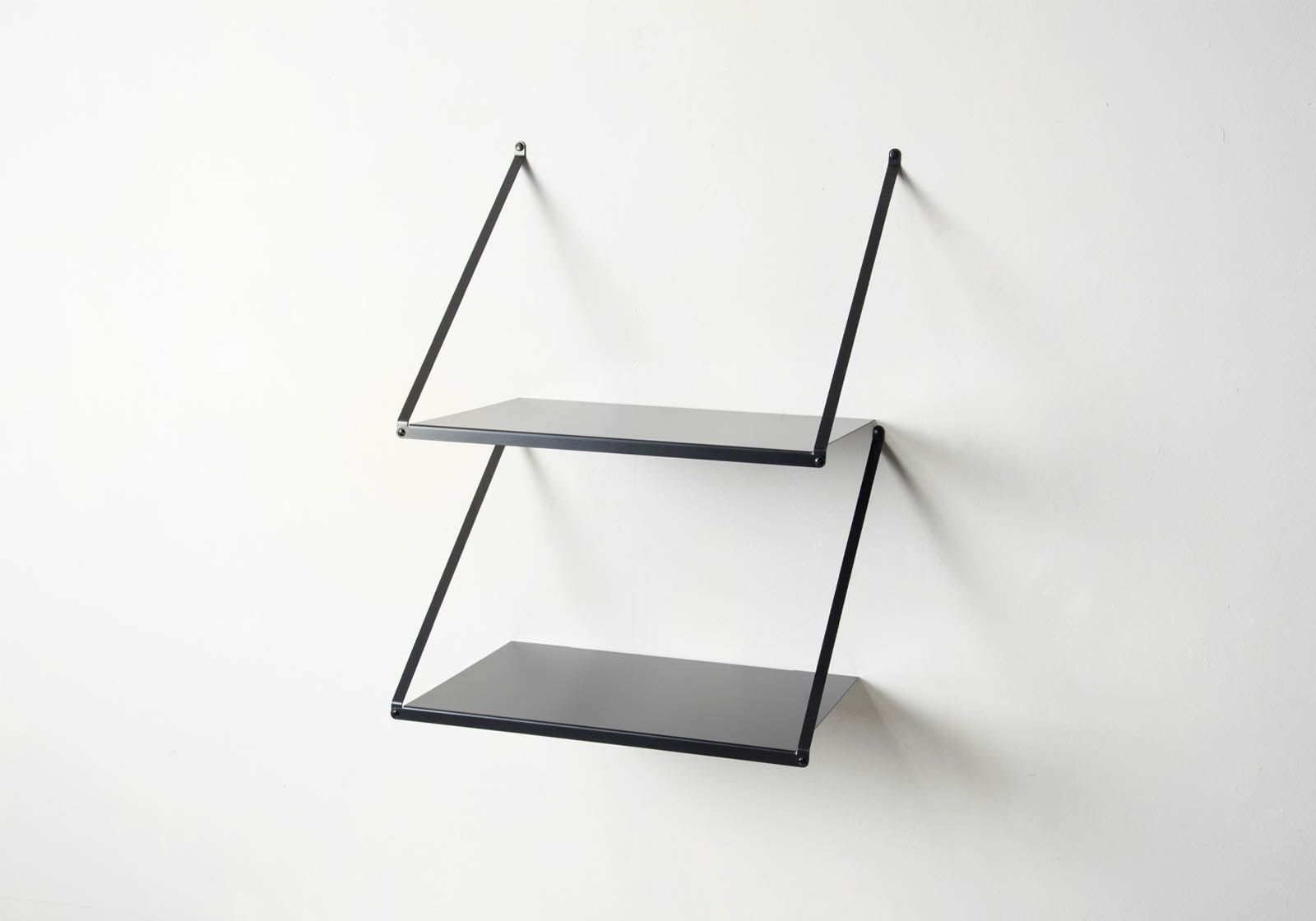 Sale Hanging Wall Shelf 50 x 35 cm Black Steel