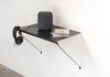 Wall console table 50 x 35 cm - Metal - Black Wall console table - 2