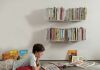 Wall bookshelf 23,62 inches long - White Steel Bookshelves - 7