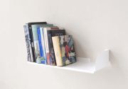 Wall bookshelf 23,62 inches long - White Steel Bookshelves - 1