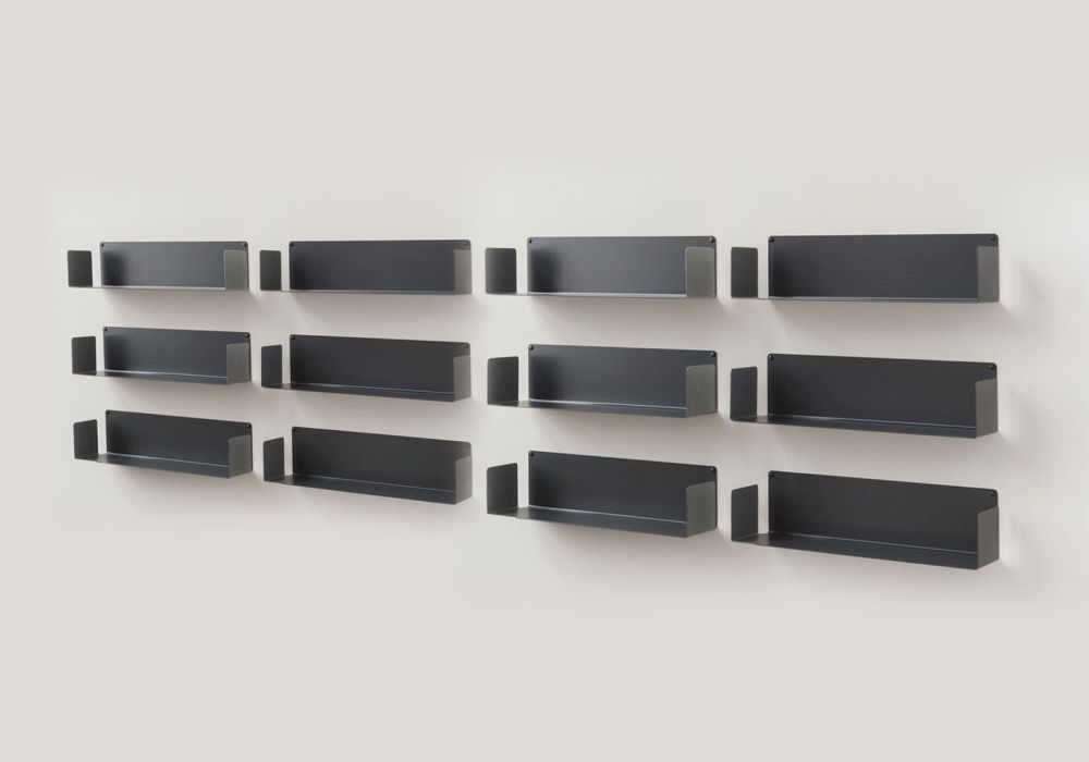 Floating shelves Gray 23,62 inches long - Set of 12 Grey shelves - 1 Floating shelves Gray 23,62 inches long - Set of 12 Grey shelves - 1