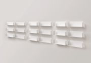 Bookcase - Wall shelves 45 cm - Set of 18 - White Floating shelves - 1