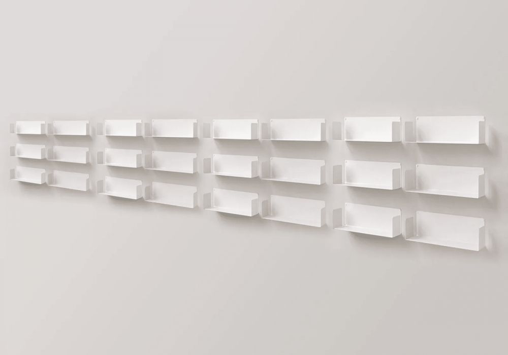 Bookcase - Wall shelves 45 cm - Set of 24 - White Floating shelves - 14