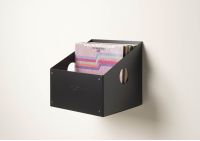 Vinyl record storage box - Metal Black Vinyl Storage - 1